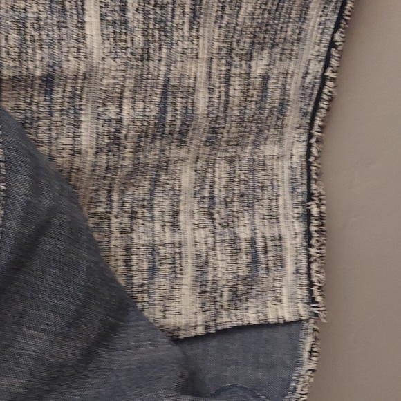 MAX STUDIO Chic Navy/White Tweed Mini Faux Wrap Skirt - Picture 7 of 12